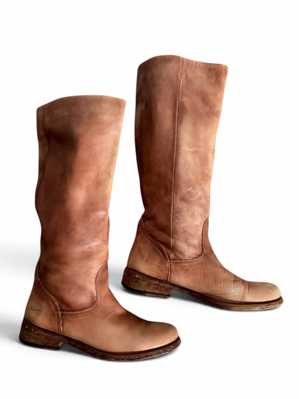Classic Tall Leather Boots in Cognac, 9